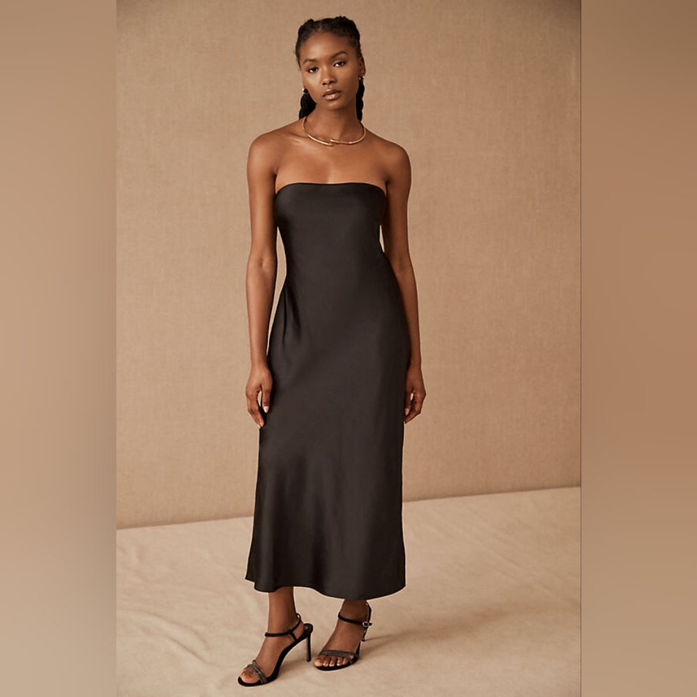 Sachin+ Babi Navia Black Midi Strapless Dress